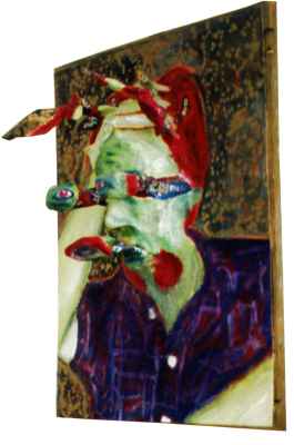 'Self-portrait with Hidden Boggles (view from side)'